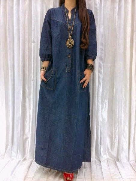  Baju  Gamis dengan Bahan Denim  Sejenis Jeans  Info Model 