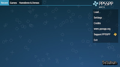 tampilan menu ppsspp di android