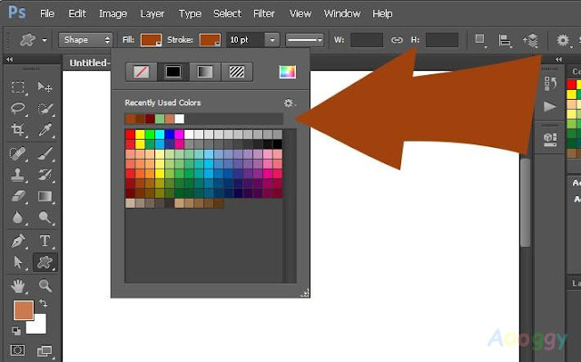 Select Color For Set Shape Stroke Type