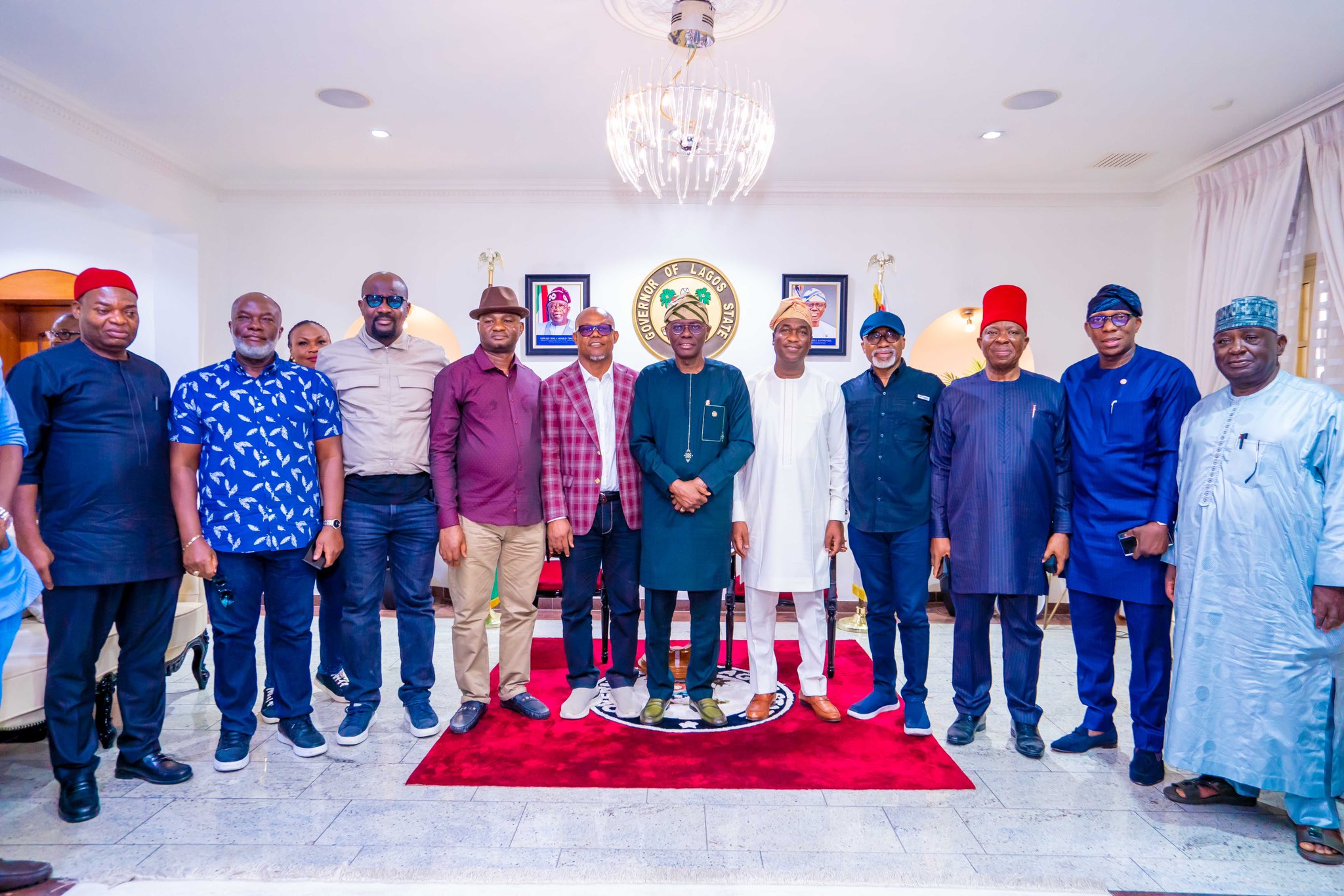 Governor of Lagos State, Babajide Sanwo-Olu, hosts National Assembly's Joint Committee on Works at the Lagos House, Marina on Thursday 28 March, 2024