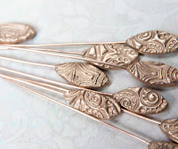 artisan jewellery components - solid bronze headpins