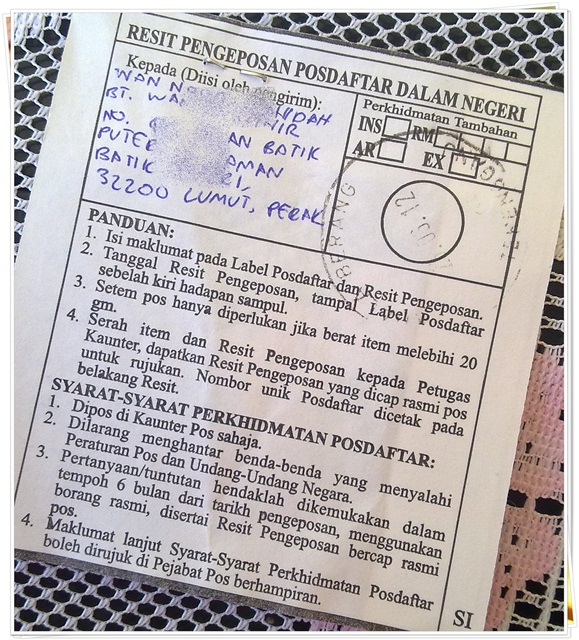 Kos Pos Surat Bagi Pejabat Pos Malaysia