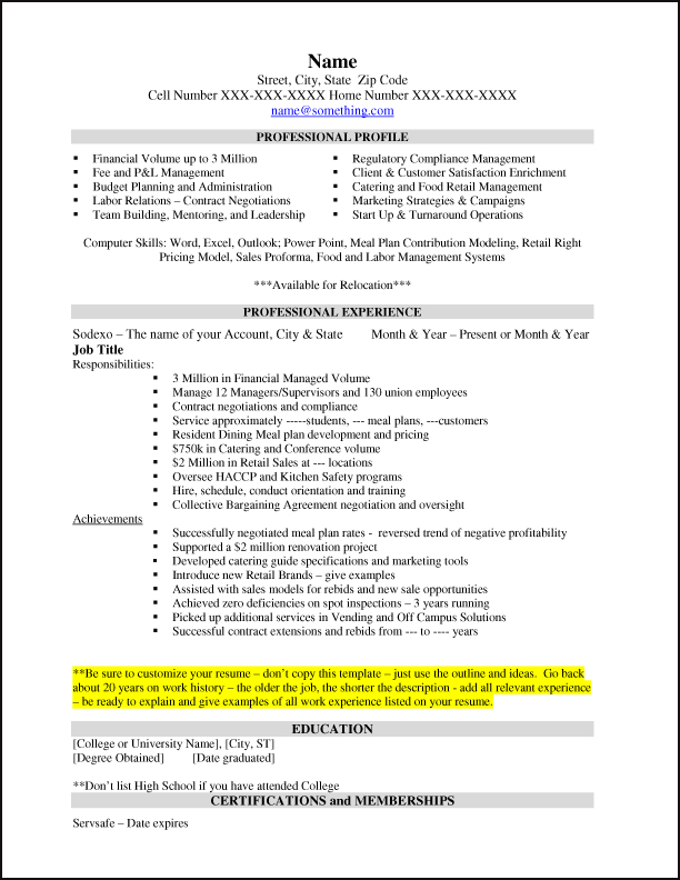 Resume For A Second Job 