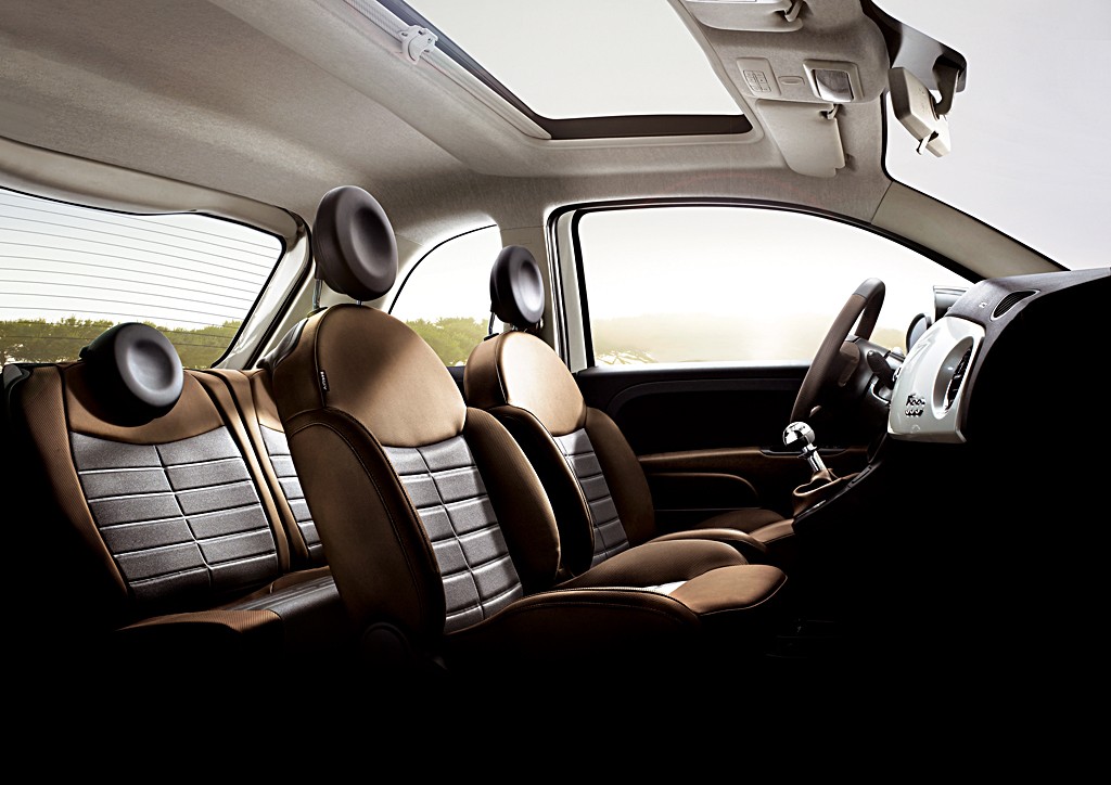 The European Fiat 500 Sport interior Compare the seats headrest and head