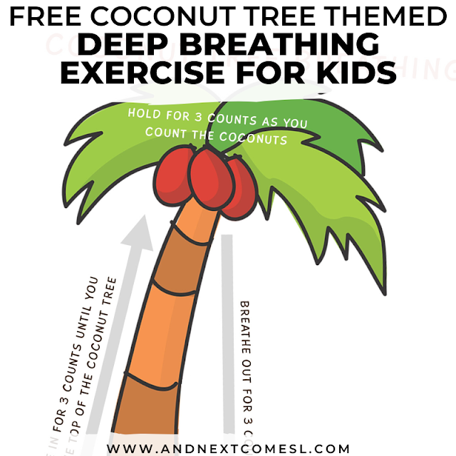 Free Chicka Chicka Boom Boom printable poster and deep breathing exercise for kids