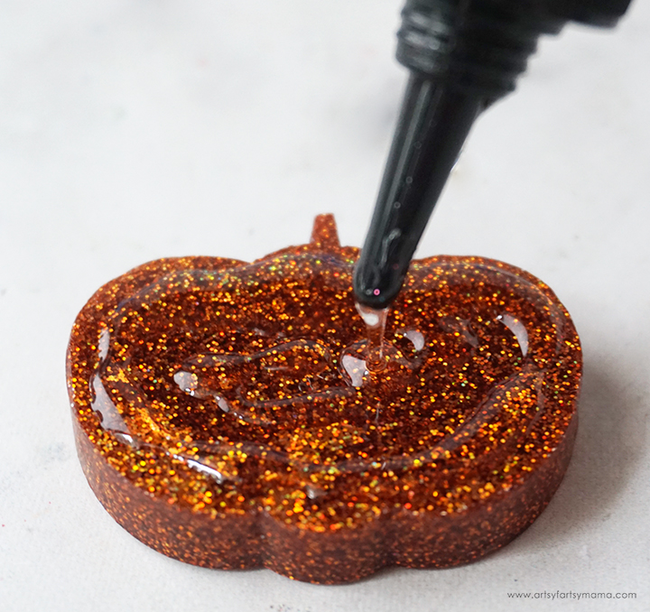 Halloween Pumpkin Resin Shaker Keychain
