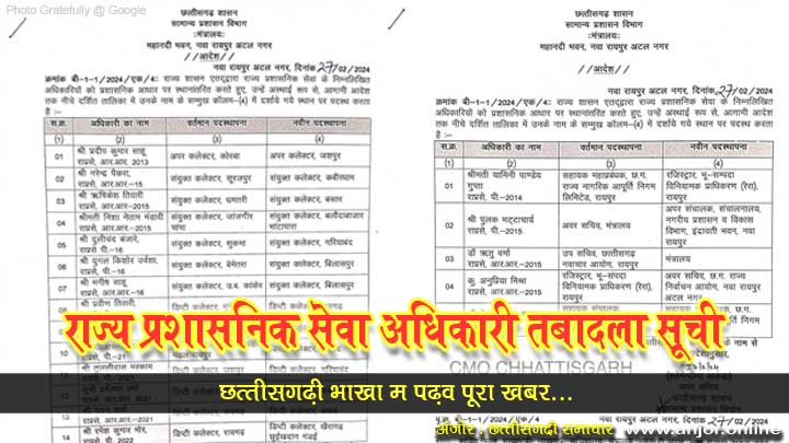 State Administrative Service officers Transfer