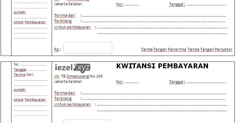 Download Template Kwitansi Word (.docx) - Rajaning BLOG