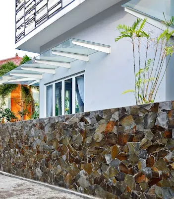 Pagar Rumah Minimalis Bahan Batu Alam gambar 1