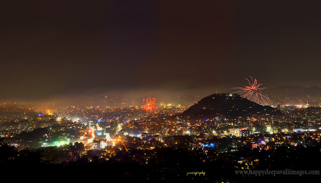 diwali fireworks images | full city scene