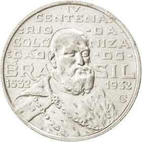 Brazil 2000 Reis Silver Coin 1932 John III, King of Portugal and the Algarves