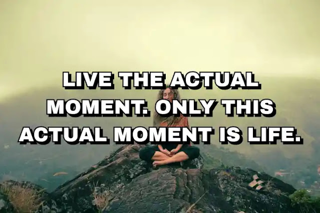 Live the actual moment. Only this actual moment is life.