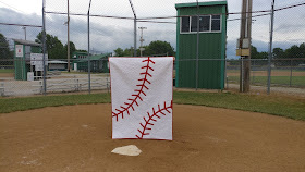 Baseball throw quilt that was a gift for my son's t-ball coach