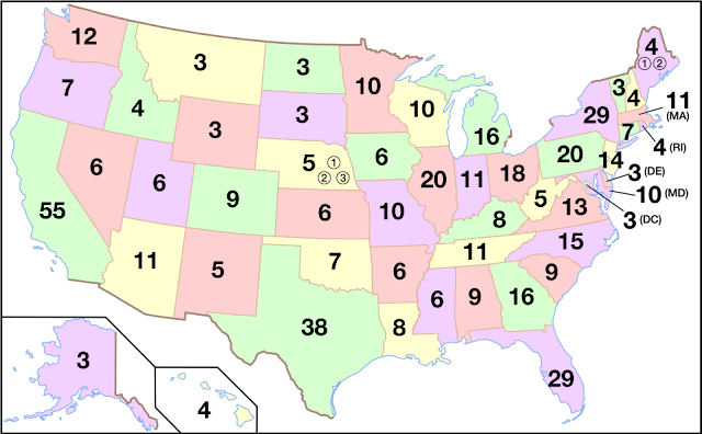 USA electoral college map
