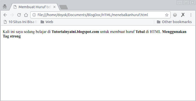 screenshot huruf tebal html