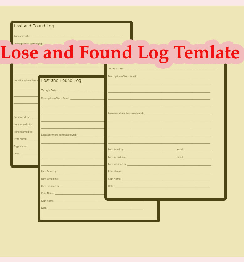 Lost and Found Log Sample