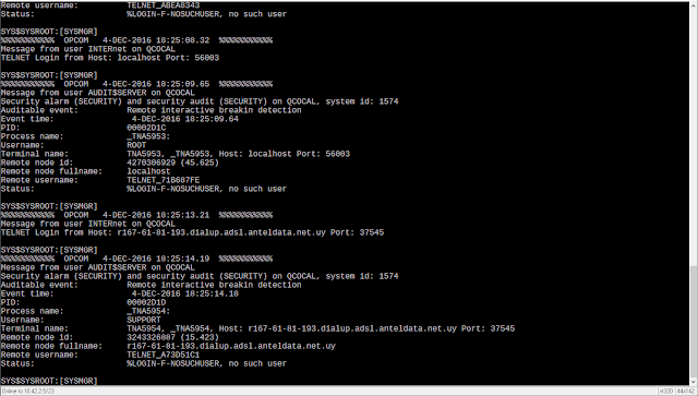 OpenVMS Remote Interactive Breakin Detection - Brute Force Attacks on TELNET port to QCOCAL at http://sanyalnet-openvms-vax.freeddns.org:82/