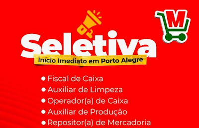 Supermercado Maby seleciona Aux. Limpeza, Caixa e outros em Porto Alegre