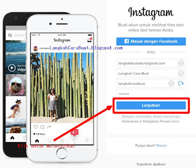 cara daftar buat akun instagram