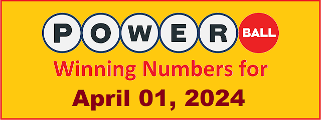 PowerBall Winning Numbers for Monday, April 01, 2024