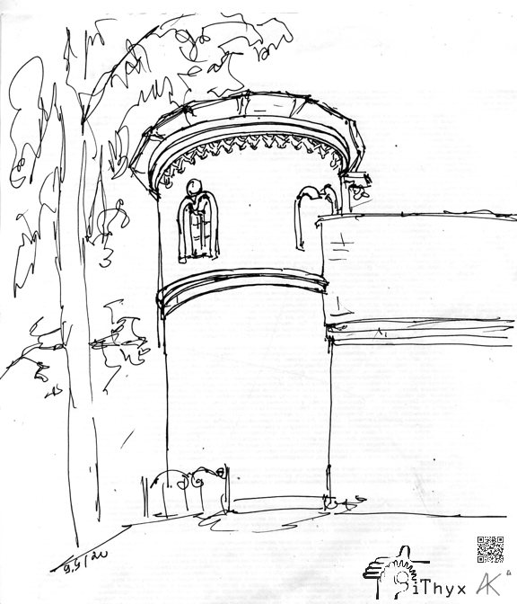 Новоспасский монастырь - угловая башня хозяйственного двора, рисунок сделан Андреем Бондаренко  #iThyx_AK