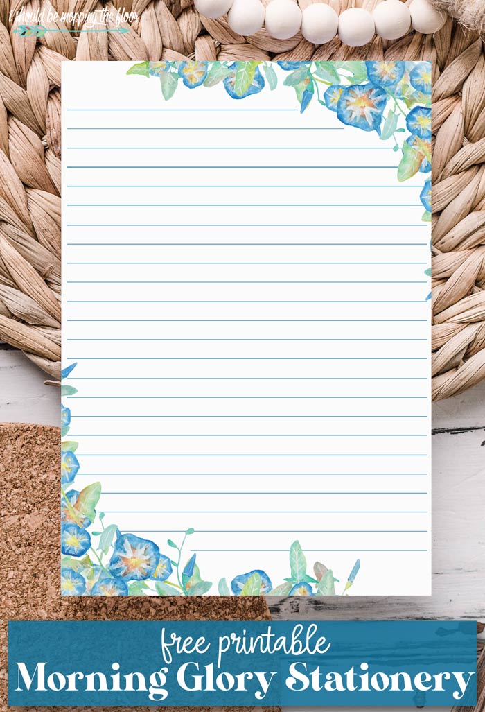 PRINTABLE Letter Writing Notepaper, Flower Corner Frame, Digital
