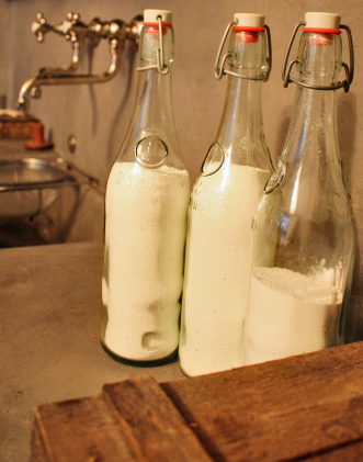 l&l at home:  swing-latch bottles for dishwasher detergent, image by lb for linenandlavender.net