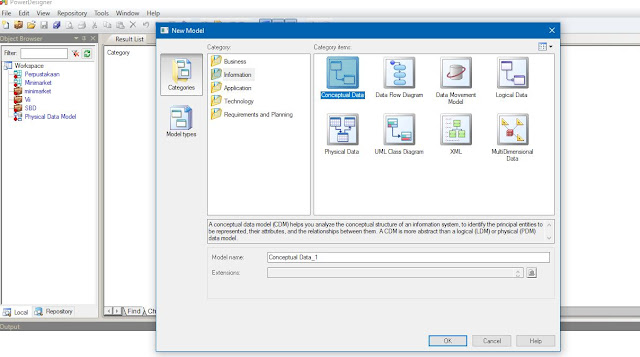 Cara Membuat Conceptual Data Menggunakan PowerDesigner