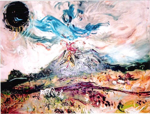 Gambar Sketsa Pemandangan Gunung Sawah Mania Mewarnai