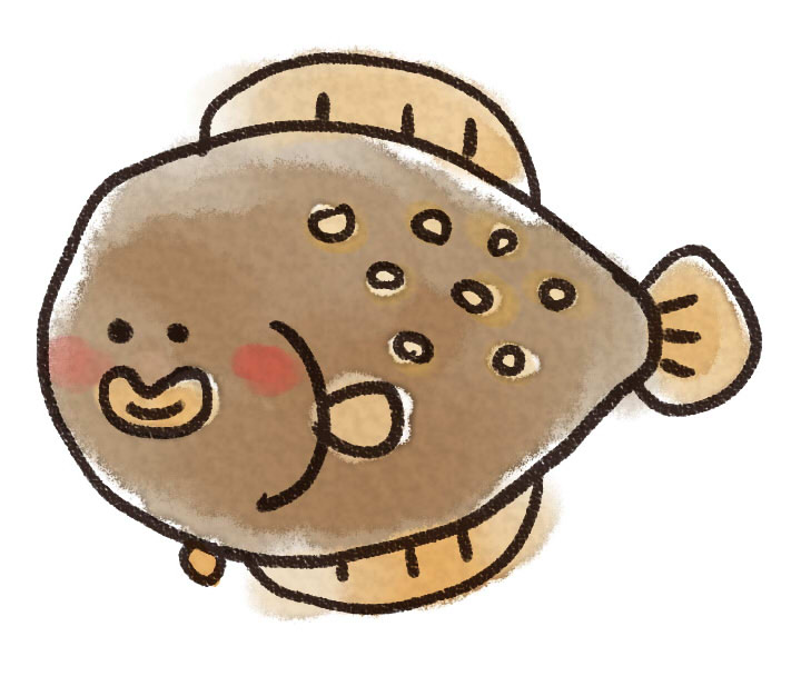 ヒラメのイラスト 魚 ゆるかわいい無料イラスト素材集