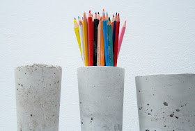 DIY betonová nádoba na tužky, váza