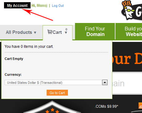 Change Nameservers at GoDaddy-My Account