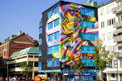 Along with a stellar line-up such as Etam Cru or Natalia Rak, Eduardo Kobra is also in Sweden where he was invited to paint for the No Limit Boras festival.
