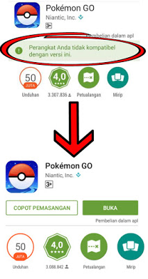 Cara Mengatasi (Perangkat Anda Tidak Kompatibel dengan Versi ini) Game Pokemon Go