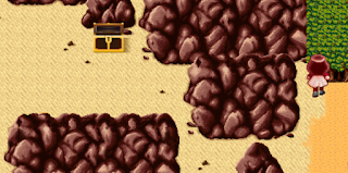 The daughter discovers a treasure chest in the Western Desert of Princess Maker 2.