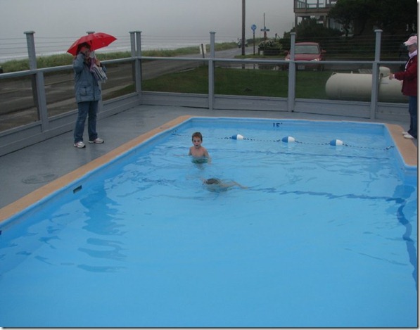 Raining, in the pool