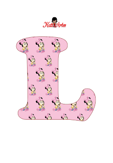 Alfabeto de Minnie Bebé en Fondo Rosa.