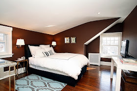 brown bedroom floor, painting