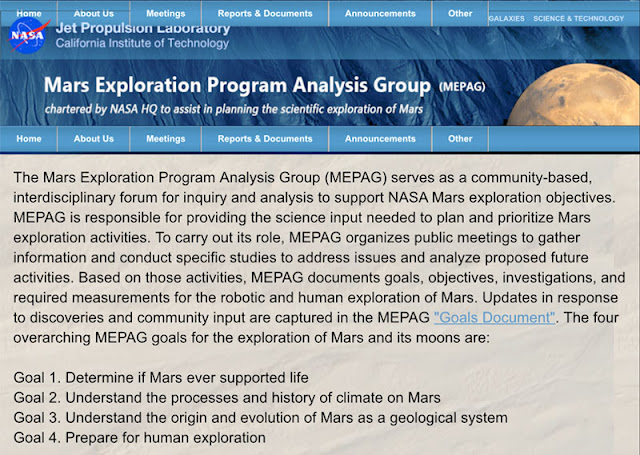 The four major goals of the MEPAG (Source: MEPAG)