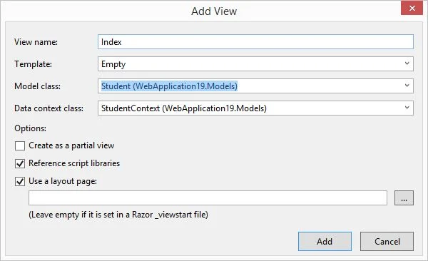 How to retrieve records from database table in MVC