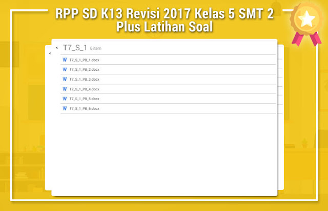RPP SD K13 Revisi 2017 Kelas 5 Semester 2 Plus Latihan Soal