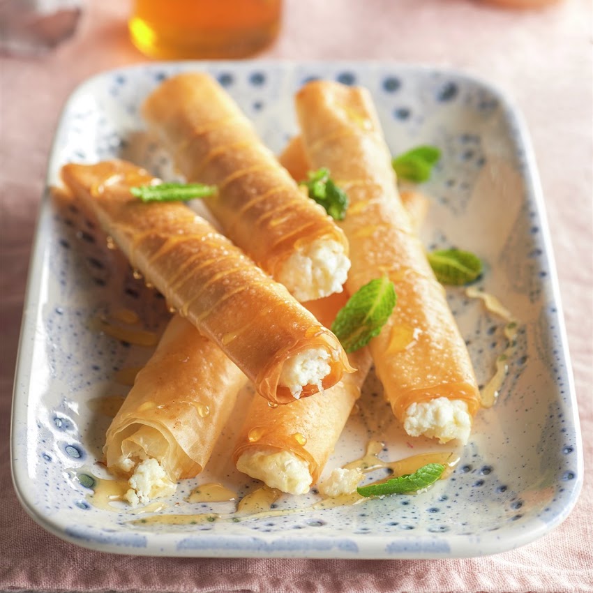 Rollitos de queso de cabra con miel en la airfryer