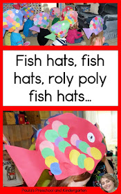 Fish hats, fish hats, roly poly fish hats from Paula's Preschool and Kindergarten