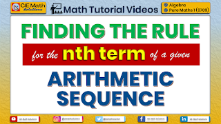 tutorial videos, youtube videos, arithmetic sequence, arithmetic progression, arithmetic series, common difference, general rule, explicit rule, sequences, nth term, shortcut method, how to videos, math videos, tutorial, AS Level maths, pure mathematics, 9709, Cambridge maths, sequences and series, patterns, sequence formula, series formula, derivations