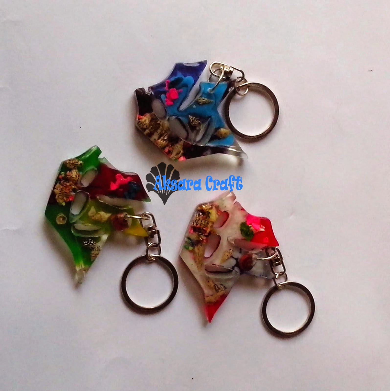  Gantungan  Kunci  Resin  Kerang Kode GR01 05 Aksara Craft