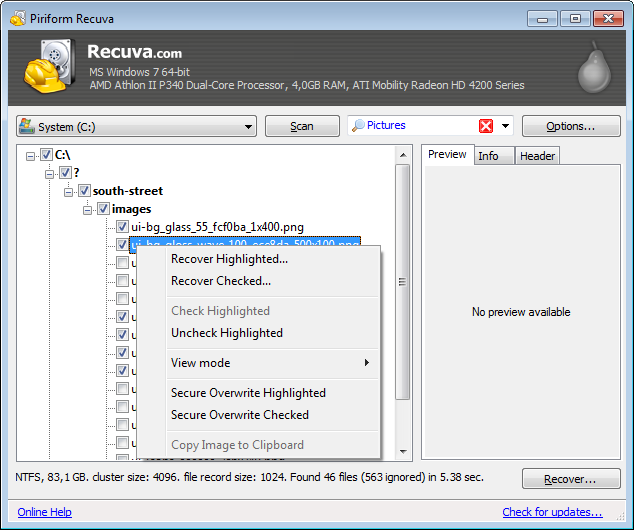 download Recuva 1.4.8 free To recover deleted files