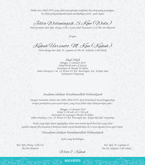 Undangan Pernikahan Bertema di Florist dan Warna Biru - Walimahanid | 081211418687