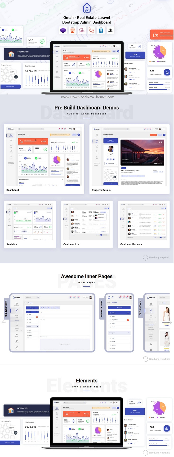 Real Estate Laravel Bootstrap Admin Dashboard Template