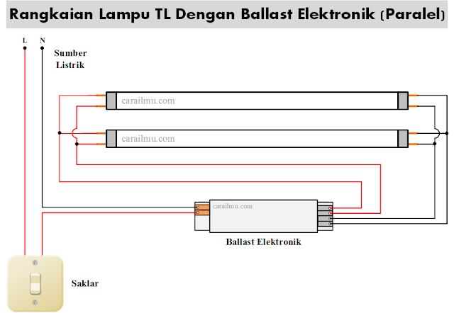 rangkaian lampu tl paralel