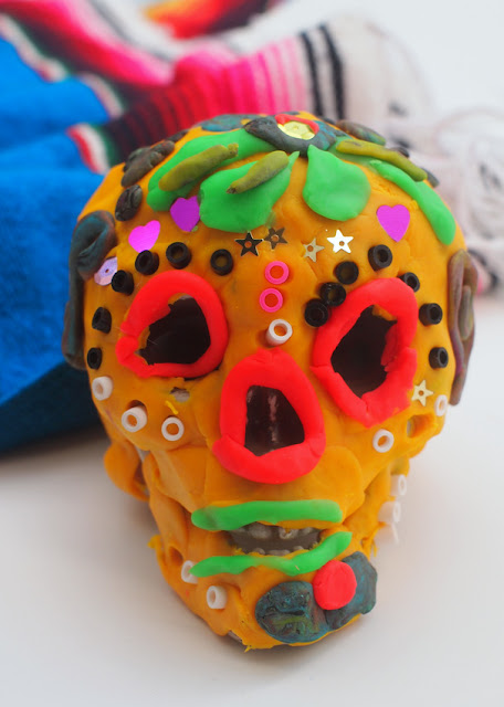 Dia de los Muertos Day of the dead sugar skull play doh kids activity craft